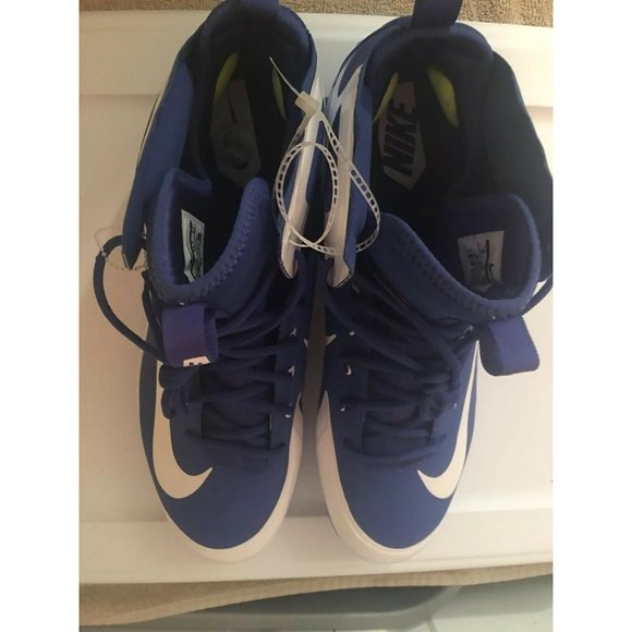 New Nike Alpha Huarache Elite Mid sz 16 Royal Blue White 923428 411 Nwt - Picture 5 of 9